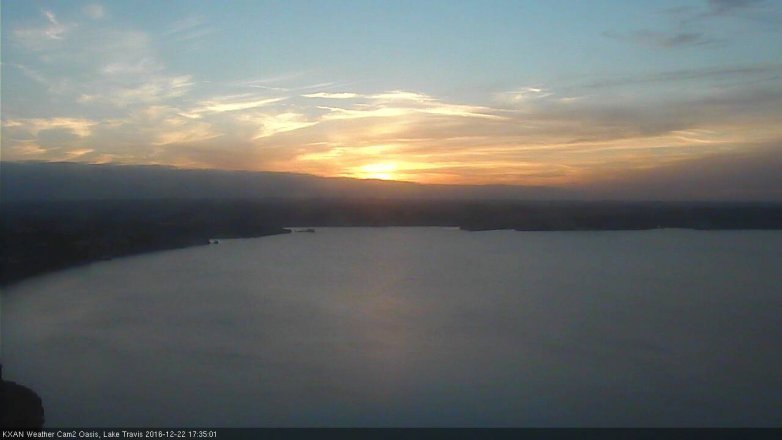 Lake Travis webcam, December 22, 2016 4:40 PM CT