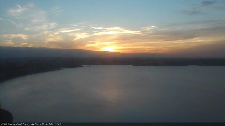 Lake Travis webcam, December 22, 2016 4:50 PM CT