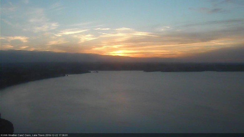 Lake Travis webcam, December 22, 2016 5:00 PM CT
