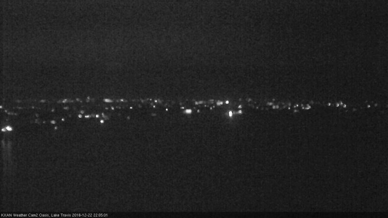 Lake Travis webcam, December 22, 2016 9:30 PM CT