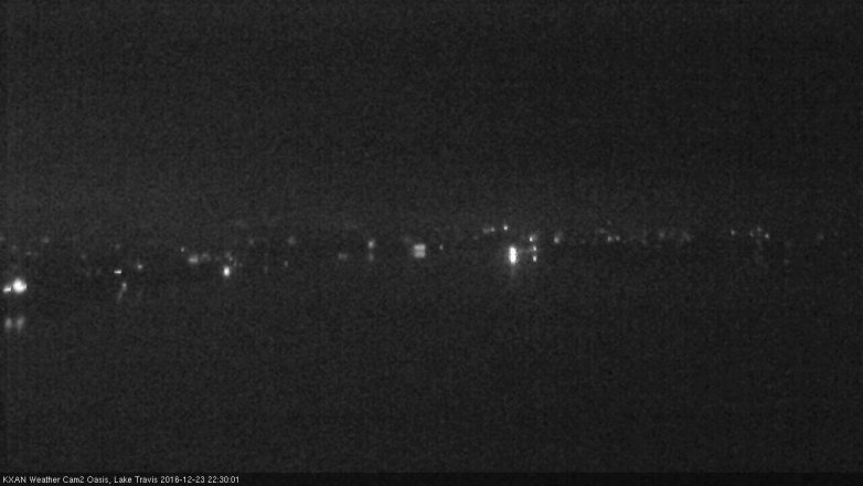 Lake Travis webcam, December 23, 2016 10:00 PM CT