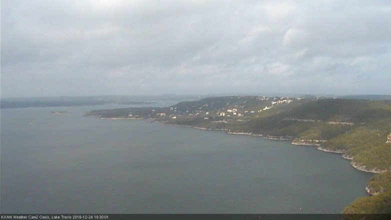 Lake Travis webcam, December 24, 2016 9:55 AM CT