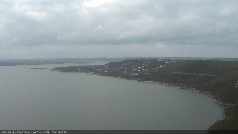 Lake Travis webcam, December 24, 2016 1:15 PM CT