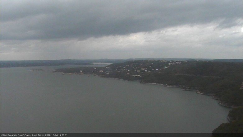 Lake Travis webcam, December 24, 2016 1:45 PM CT