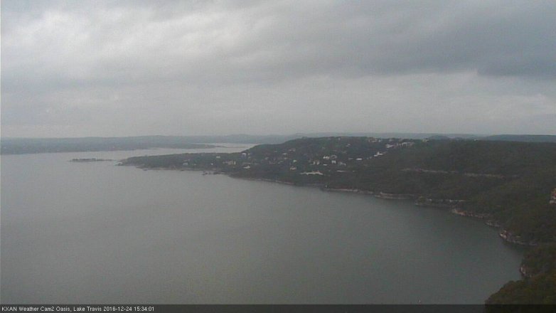 Lake Travis webcam, December 24, 2016 3:00 PM CT