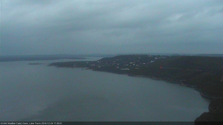 Lake Travis webcam, December 24, 2016 4:40 PM CT