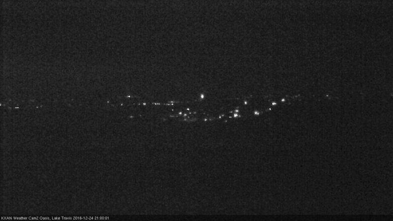 Lake Travis webcam, December 24, 2016 8:05 PM CT