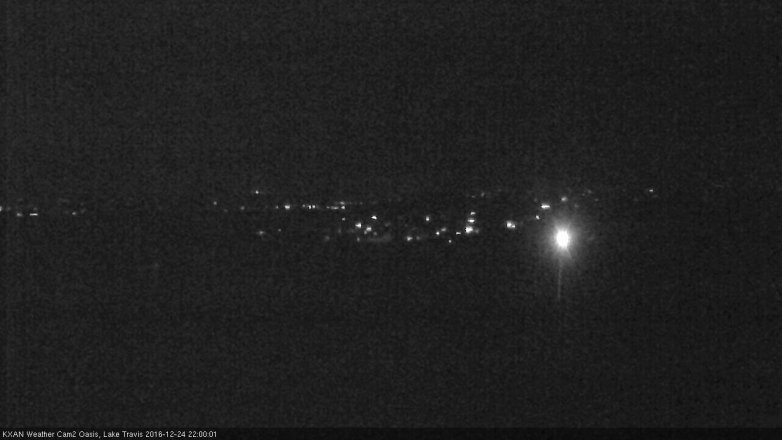 Lake Travis webcam, December 24, 2016 9:20 PM CT