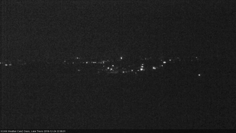 Lake Travis webcam, December 24, 2016 9:30 PM CT