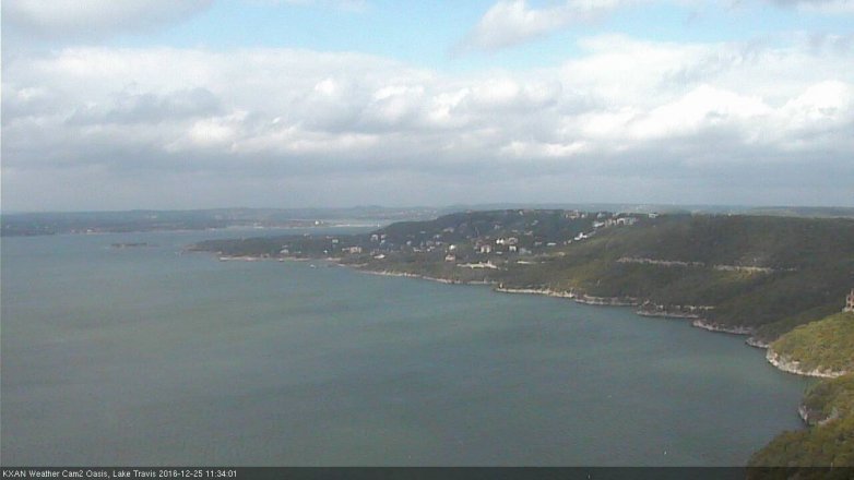 Lake Travis webcam, December 25, 2016 10:50 AM CT