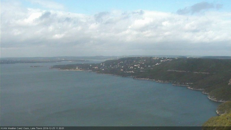 Lake Travis webcam, December 25, 2016 10:55 AM CT