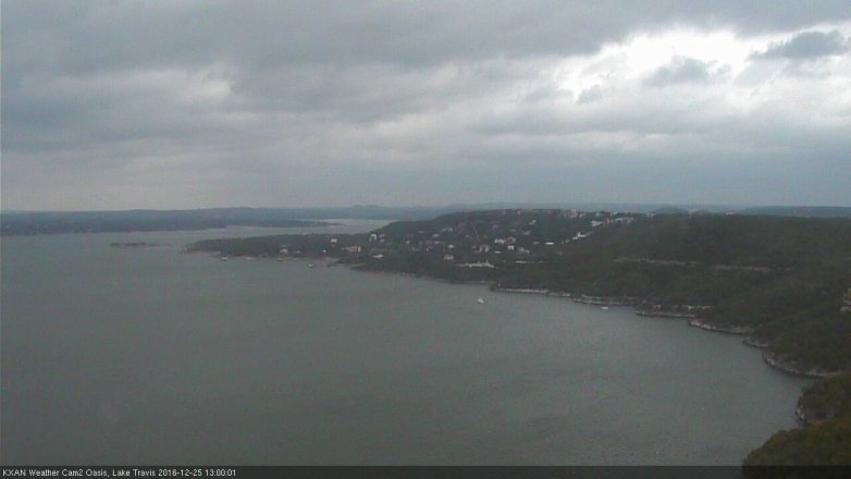 Lake Travis webcam, December 25, 2016 12:30 PM CT