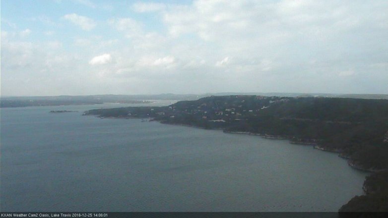 Lake Travis webcam, December 25, 2016 1:15 PM CT