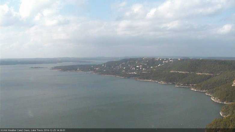 Lake Travis webcam, December 25, 2016 1:45 PM CT