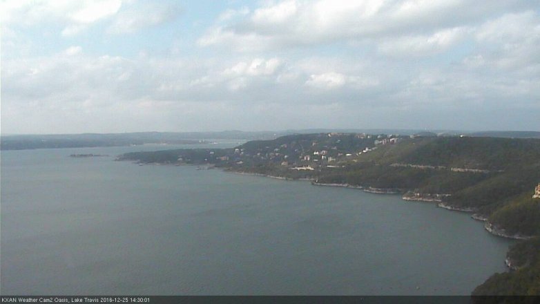 Lake Travis webcam, December 25, 2016 1:55 PM CT