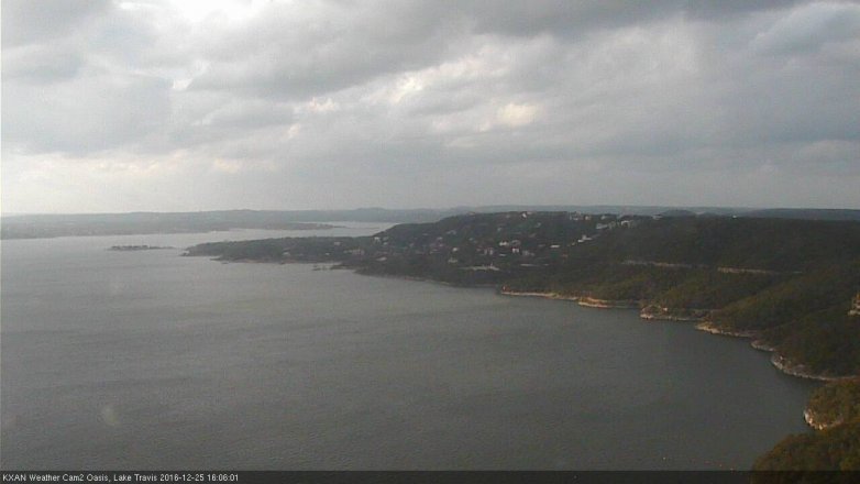Lake Travis webcam, December 25, 2016 3:10 PM CT