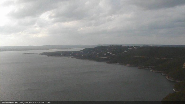 Lake Travis webcam, December 25, 2016 3:30 PM CT