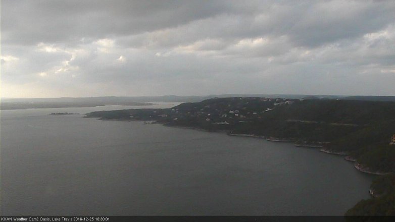 Lake Travis webcam, December 25, 2016 3:35 PM CT