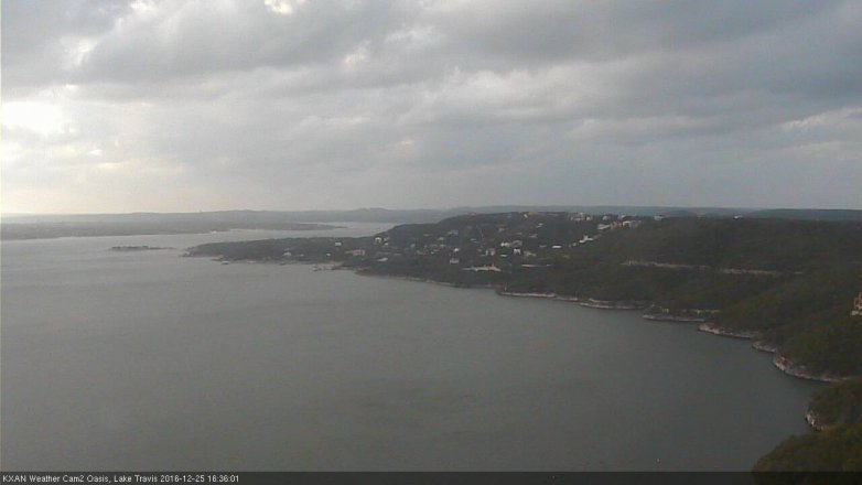Lake Travis webcam, December 25, 2016 3:45 PM CT
