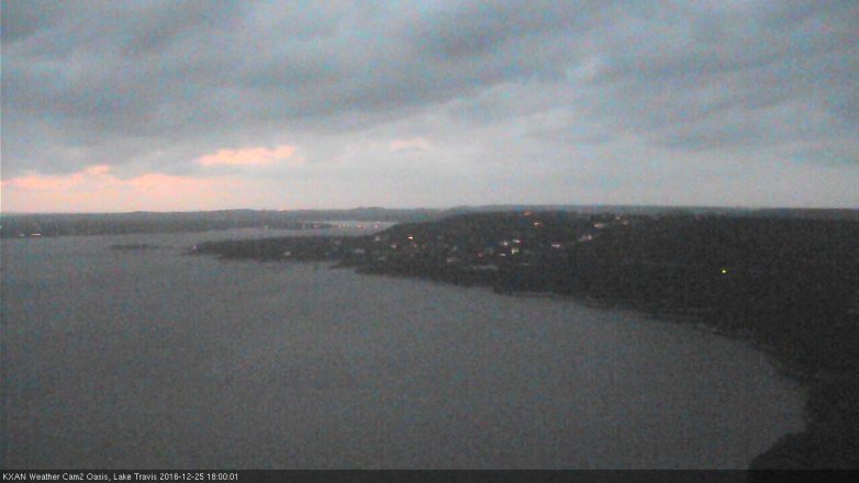 Lake Travis webcam, December 25, 2016 5:25 PM CT