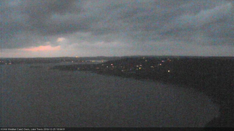 Lake Travis webcam, December 25, 2016 5:35 PM CT