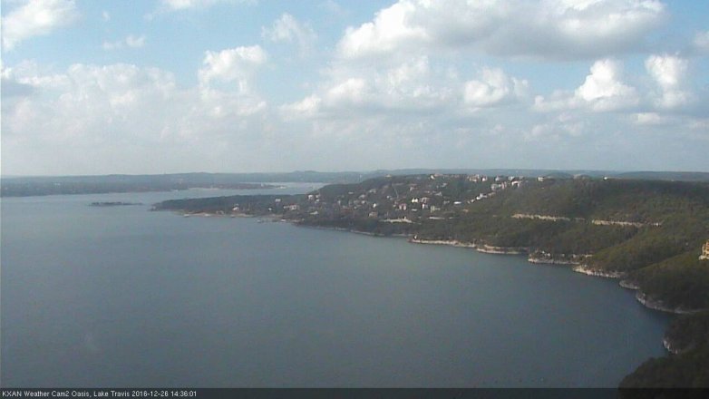 Lake Travis webcam, December 26, 2016 1:40 PM CT