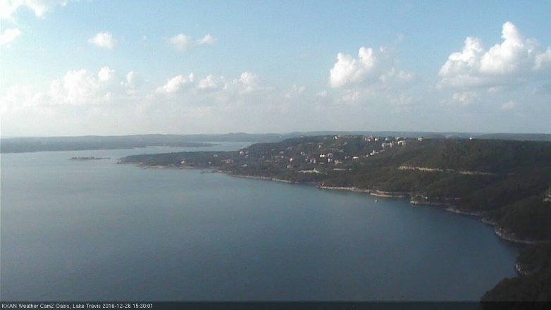 Lake Travis webcam, December 26, 2016 2:55 PM CT