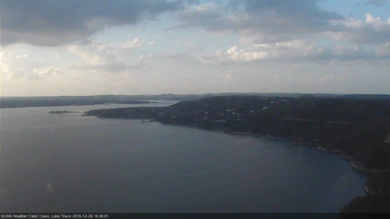 Lake Travis webcam, December 26, 2016 3:55 PM CT