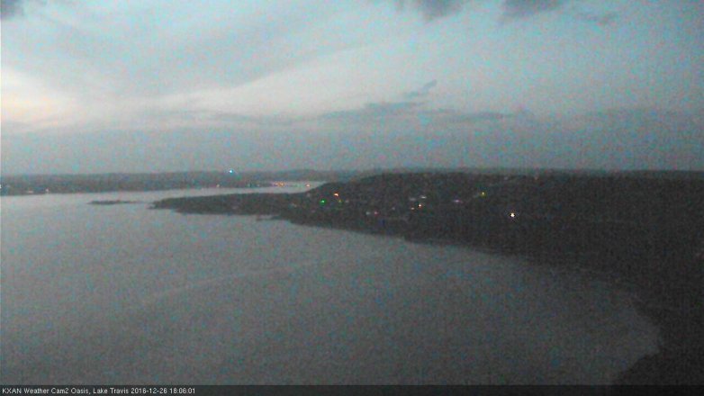 Lake Travis webcam, December 26, 2016 5:35 PM CT