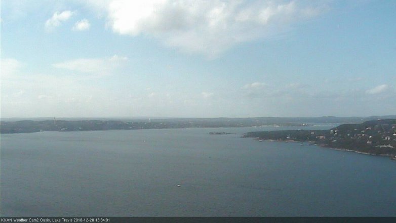 Lake Travis webcam, December 28, 2016 1:05 PM CT