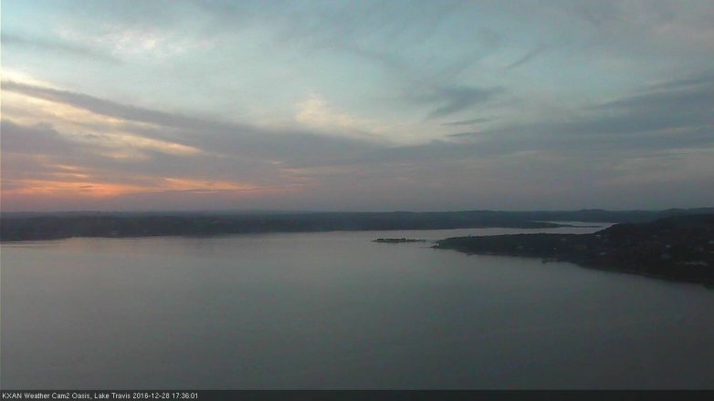 Lake Travis webcam, December 28, 2016 4:40 PM CT