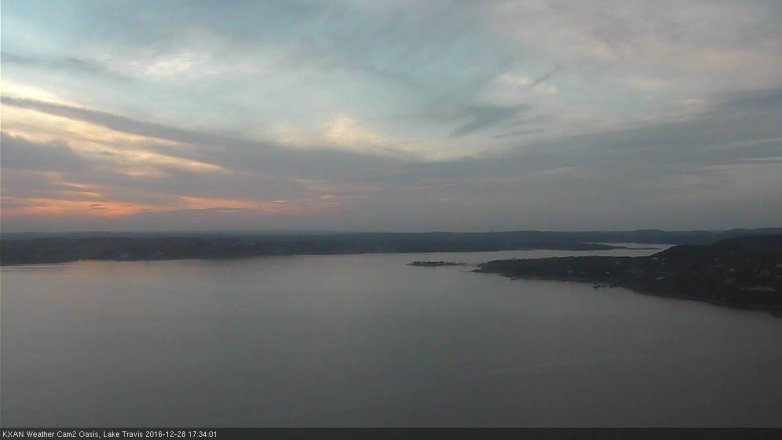 Lake Travis webcam, December 28, 2016 4:55 PM CT