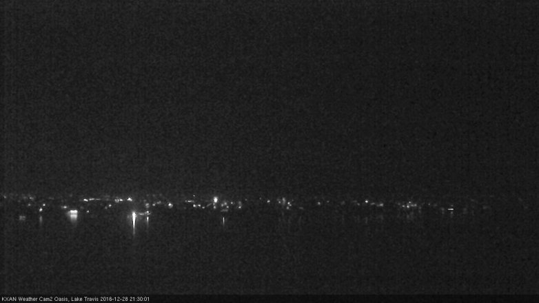 Lake Travis webcam, December 28, 2016 9:00 PM CT