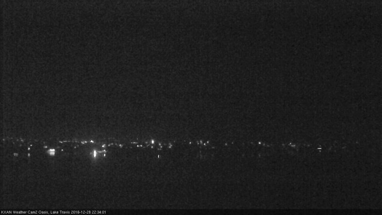 Lake Travis webcam, December 28, 2016 10:00 PM CT