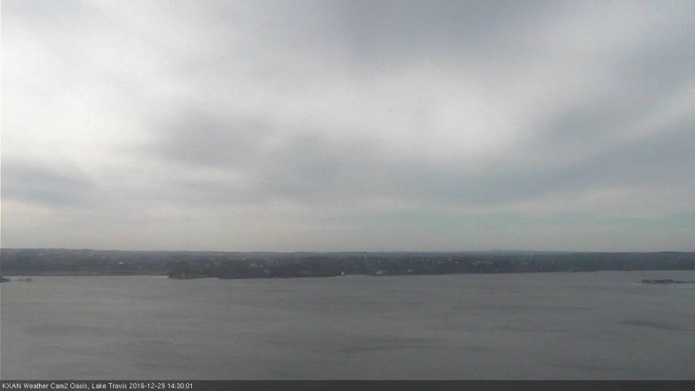 Lake Travis webcam, December 29, 2016 1:40 PM CT