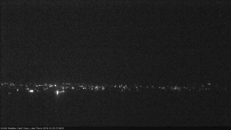 Lake Travis webcam, December 29, 2016 8:30 PM CT