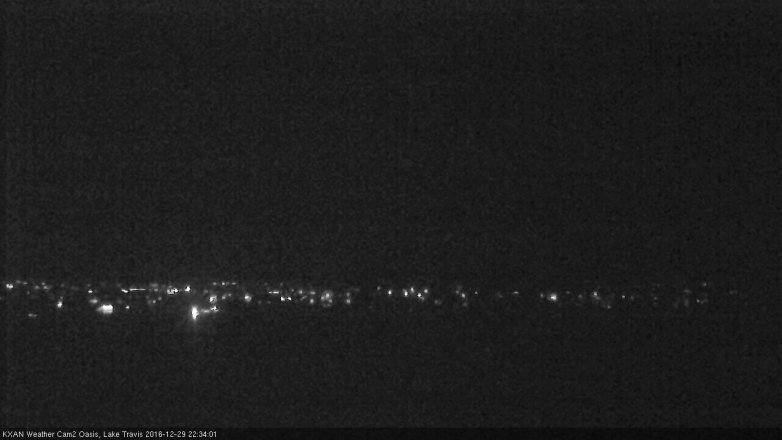 Lake Travis webcam, December 29, 2016 10:00 PM CT