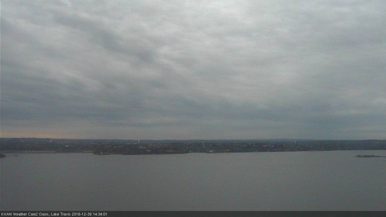 Lake Travis webcam, December 30, 2016 1:45 PM CT