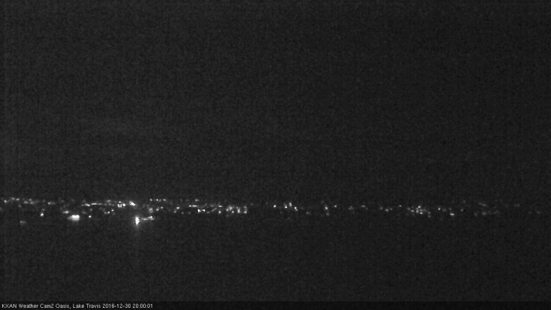 Lake Travis webcam, December 30, 2016 7:30 PM CT