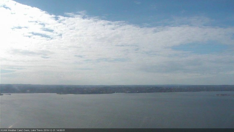 Lake Travis webcam, December 31, 2016 1:35 PM CT