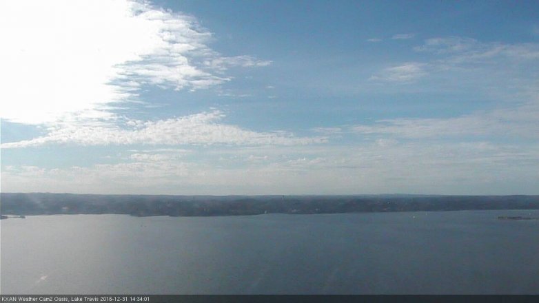 Lake Travis webcam, December 31, 2016 1:45 PM CT