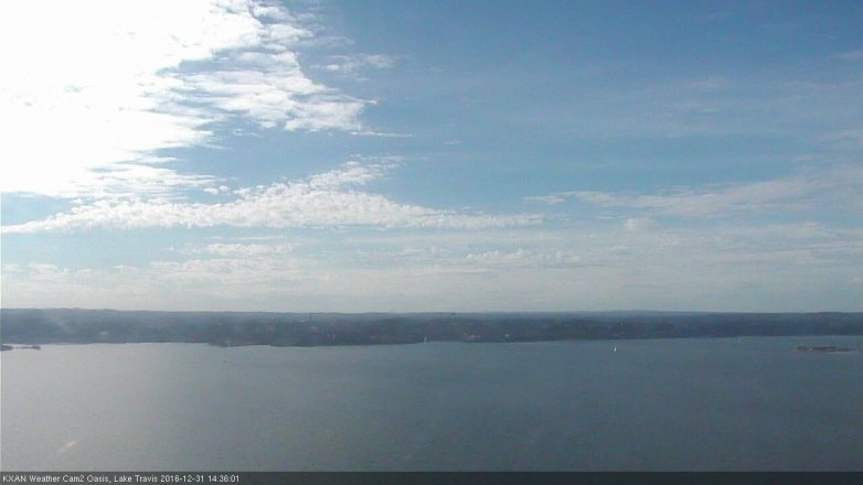 Lake Travis webcam, December 31, 2016 1:50 PM CT