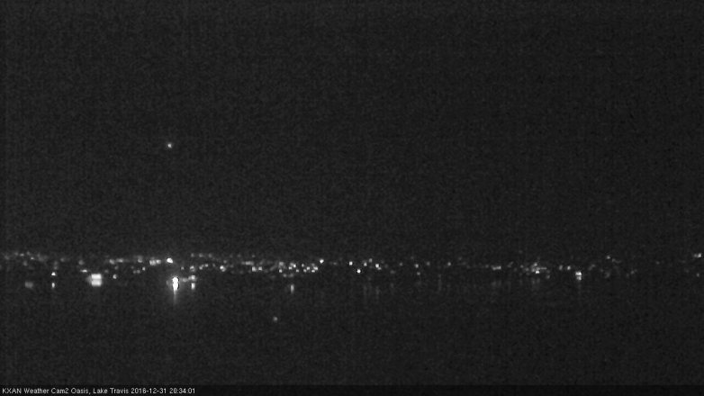 Lake Travis webcam, December 31, 2016 8:05 PM CT
