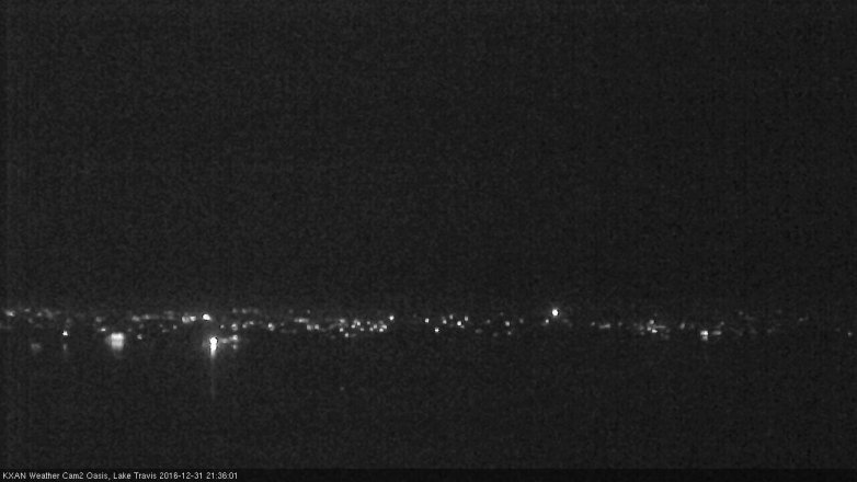 Lake Travis webcam, December 31, 2016 8:45 PM CT