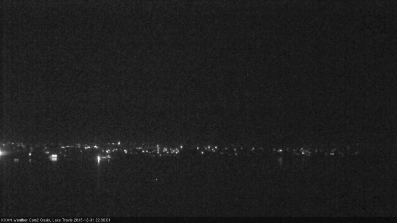 Lake Travis webcam, December 31, 2016 9:45 PM CT