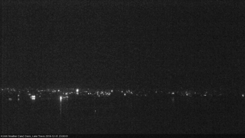 Lake Travis webcam, December 31, 2016 10:30 PM CT