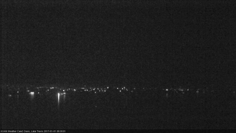 Lake Travis webcam, December 31, 2016 11:45 PM CT