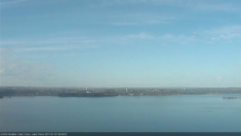 Lake Travis webcam, January 1, 2017 9:00 AM CT