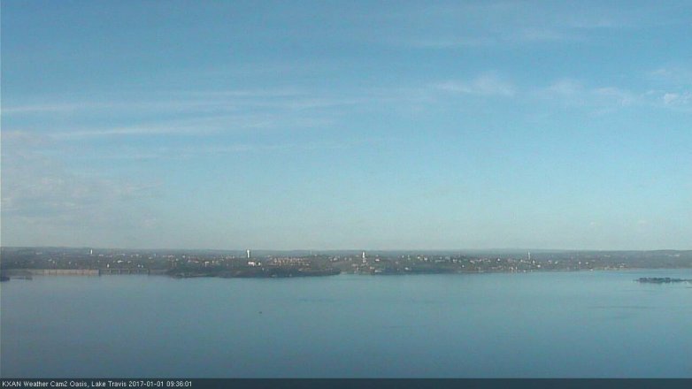 Lake Travis webcam, January 1, 2017 9:05 AM CT