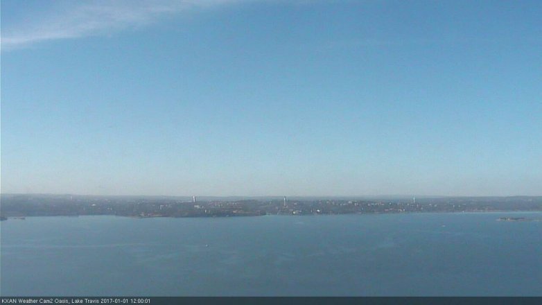 Lake Travis webcam, January 1, 2017 11:20 AM CT